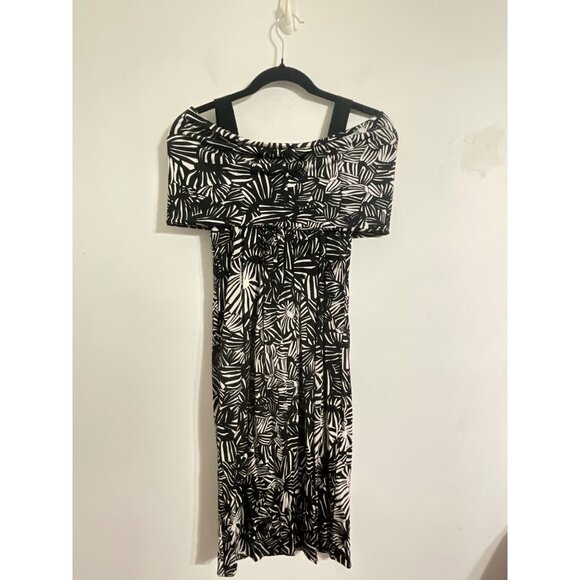 MAXMARA Printed Dress Jersey Knit in Black/White size Large - Picture 5 of 12